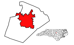 Map of Wake County, Bắc Carolina