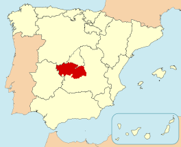 Ligging van Toledo in Spanje