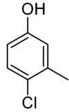 Strukturní vzorec p-chlorkresolu