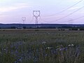 The line Etzenricht-Hradec on delta-type pylons on the remaining 97.5 kilometres to Hradec substation