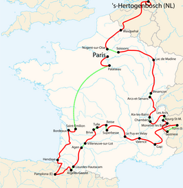 Routekaart van de Ronde van Frankrijk 1996