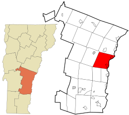 Location in Windsor County and the state of Vermont.