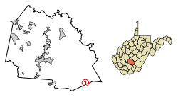 Location of Meadow Bridge in Fayette County, West Virginia.