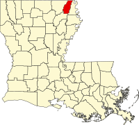 Map of Louisiana highlighting West Carroll Parish