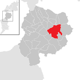 Poloha obce Großwarasdorf v okrese Oberpullendorf (klikacia mapa)