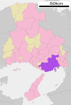 Location of Kobe in Hyōgo