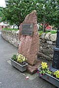 Placa con motivo de la visita del Príncipe de Asturias para la entrega al pueblo ejemplar de Asturias.