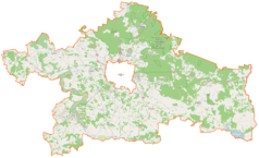 Mapa konturowa powiatu białostockiego, blisko centrum u góry znajduje się punkt z opisem „Monaster Zwiastowania Przenajświętszej Bogurodzicyi św. Jana Teologa”