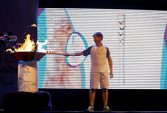 Foto: Revezamento da tocha paralímpica em Brasília (torch relay)