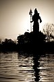 Sunrise view of Shiva statue near Har-ki-pauri, Haridwar