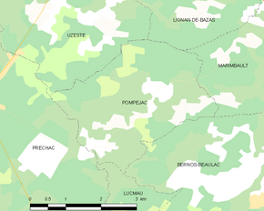 Poziția localității Pompéjac