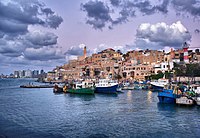 Port of Jaffa with Tel Aviv in the background Author: Noam.armonn