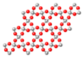 macromolécule [SiO2]n (silice cristallisée, tridimensionnelle - ici : quartz β)