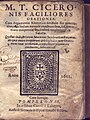 Textos de Cicerón para escolares, volumen impreso por Labayen en Pamplona en 1609 por encargo de Hernando Espinal, "mercader de libros" en Pamplona