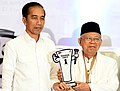 Joko Widodo dan Ma'ruf Amin saat mendaftar sebagai kandidat Calon Presiden dan Calon Wakil Presiden pada Pilpres 2019.