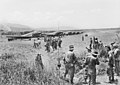 Image 20Troops of the 2/16th Battalion disembark from Dakota aircraft at Kaiapit (from Military history of Australia during World War II)