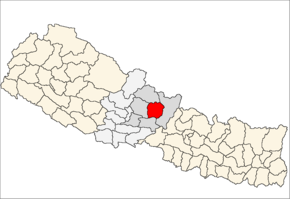 Lamjung District i Gandaki Zone (grå) i Western Development Region (grå + lysegrå)