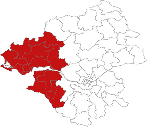 Arrondissement Châteaubriant na mapě departementu Loire-Atlantique