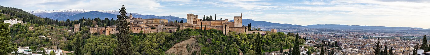 The Generalife and The Alhambra, Granada, Andalusia, Spain (Panorama).jpg