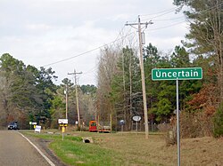 City marker of Uncertain