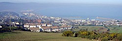 Farmland and view of Wicklow Town