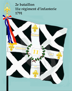 Drapeau du 2e bataillon du 11e régiment d'infanterie de ligne de 1791 à 1793