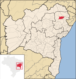 Localização de Euclides da Cunha na Bahia