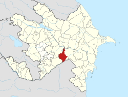 Map o Azerbaijan showin Beylagan Rayon