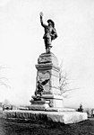 Original photo of Champlain Statue with Anishinaabe Scout