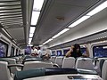 Interior of a Long Island Rail Road train servicing the Ronkonkoma line.