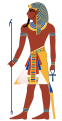 Image 31The pharaoh was usually depicted wearing symbols of royalty and power. (from Ancient Egypt)