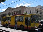 En äldre trådbuss i trafik i Georgiens huvudstad Tbilisi.