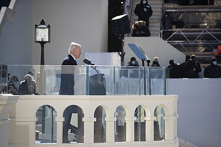 20 January: Joe Biden speaks at his inauguration