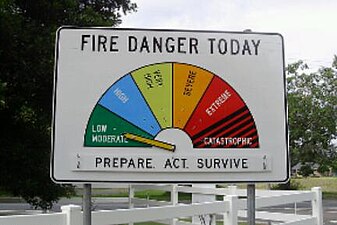 Red is the color of extreme fire danger in Australia; new black/red stripes are an even more catastrophic hazard.