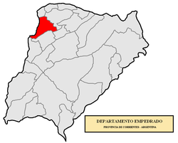 location of Empedrado Department in Corrientes Province