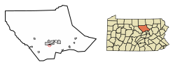 Location of Duboistown in Lycoming County, Pennsylvania.