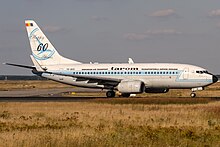 TAROM Boeing 737-78J(WL) (YR-BGG) departing on Rwy18 to Bukarest (OTP – LROP) @ Frankfurt – Rhein-Main International (FRA – EDDF)