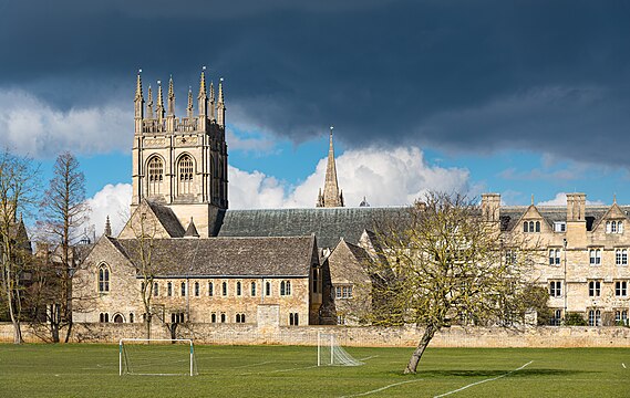 Merton College from Merton Field in the south, most prominently Merton College Chapel.