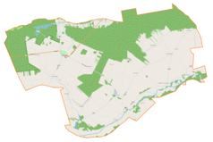 Mapa konturowa gminy Lipie, w centrum znajduje się punkt z opisem „Rozalin”