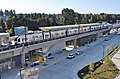 Shoreline South/148th Station platforms viewed from the elevated parking garage