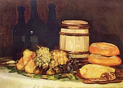 1808-1812 Still life with fruit, bottles, breads