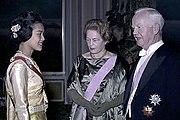 Wilhelmine and Heinrich Lübke with Queen Sirikit of Thailand at a 1960 state dinner