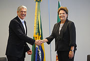 Dilma Rousseff com o primeiro-ministro de Portugal, José Sócrates.