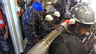 KRI Raden Eddy Martadinata (331) crew during torpedo firing exercise