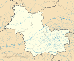 Mapa konturowa Loir-et-Cher, na dole po prawej znajduje się punkt z opisem „Saint-Loup”