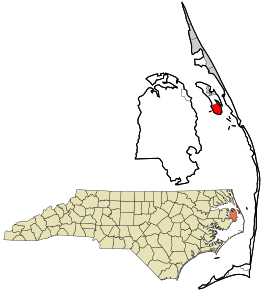 Location in Dare County and the state of North Carolina.