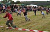 Children competing in an egg-and-spoon race