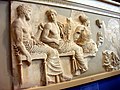 Poseidon, Apollo, Artemis, and Aphrodite; part of Block VI, East frieze of Parthenon, 442-438 BC