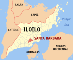 Map of Iloilo with Santa Barbara highlighted