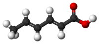 Asam sorbat (model bola-dan-pasak)